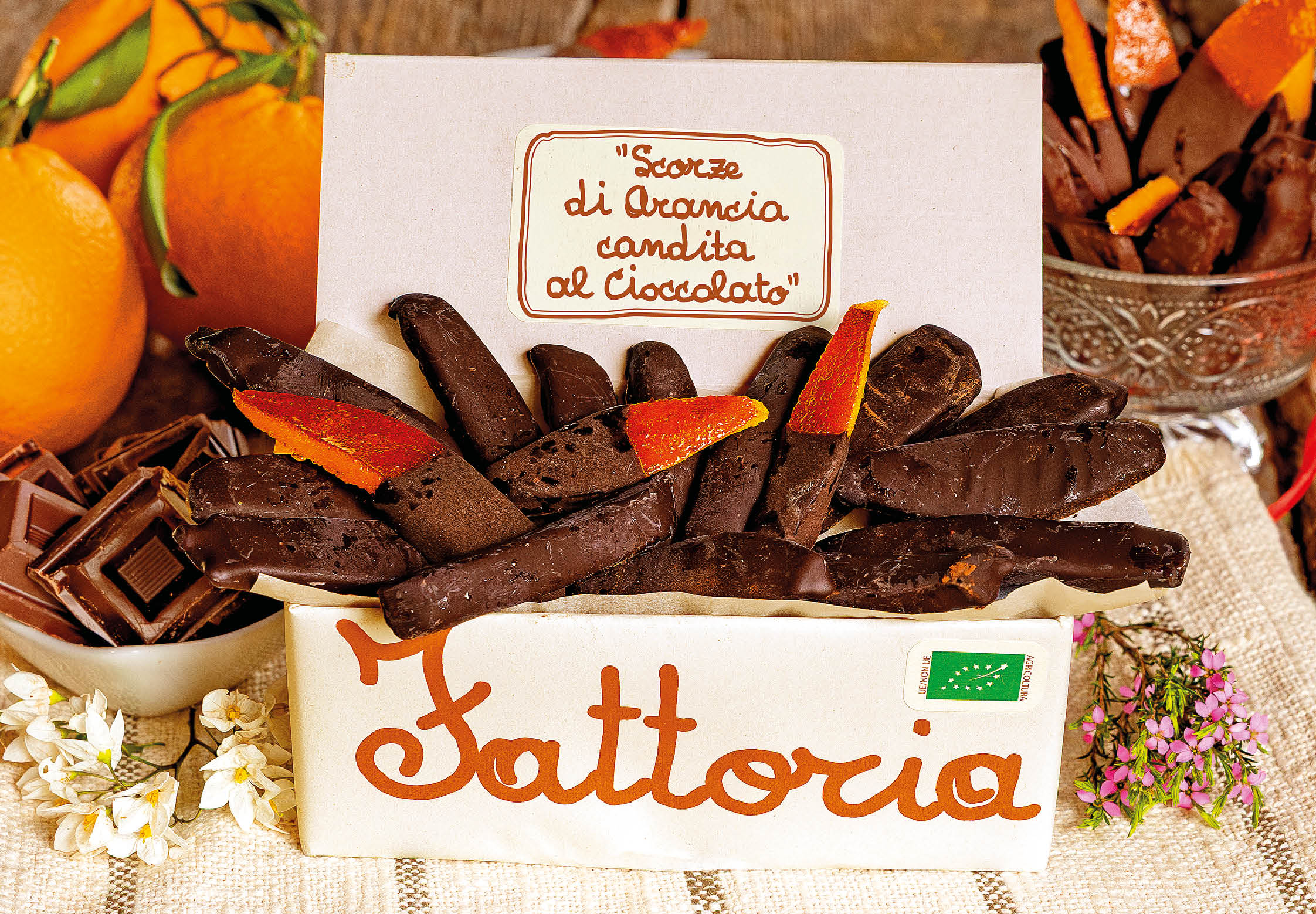Candied Orange Peel in Chocolate