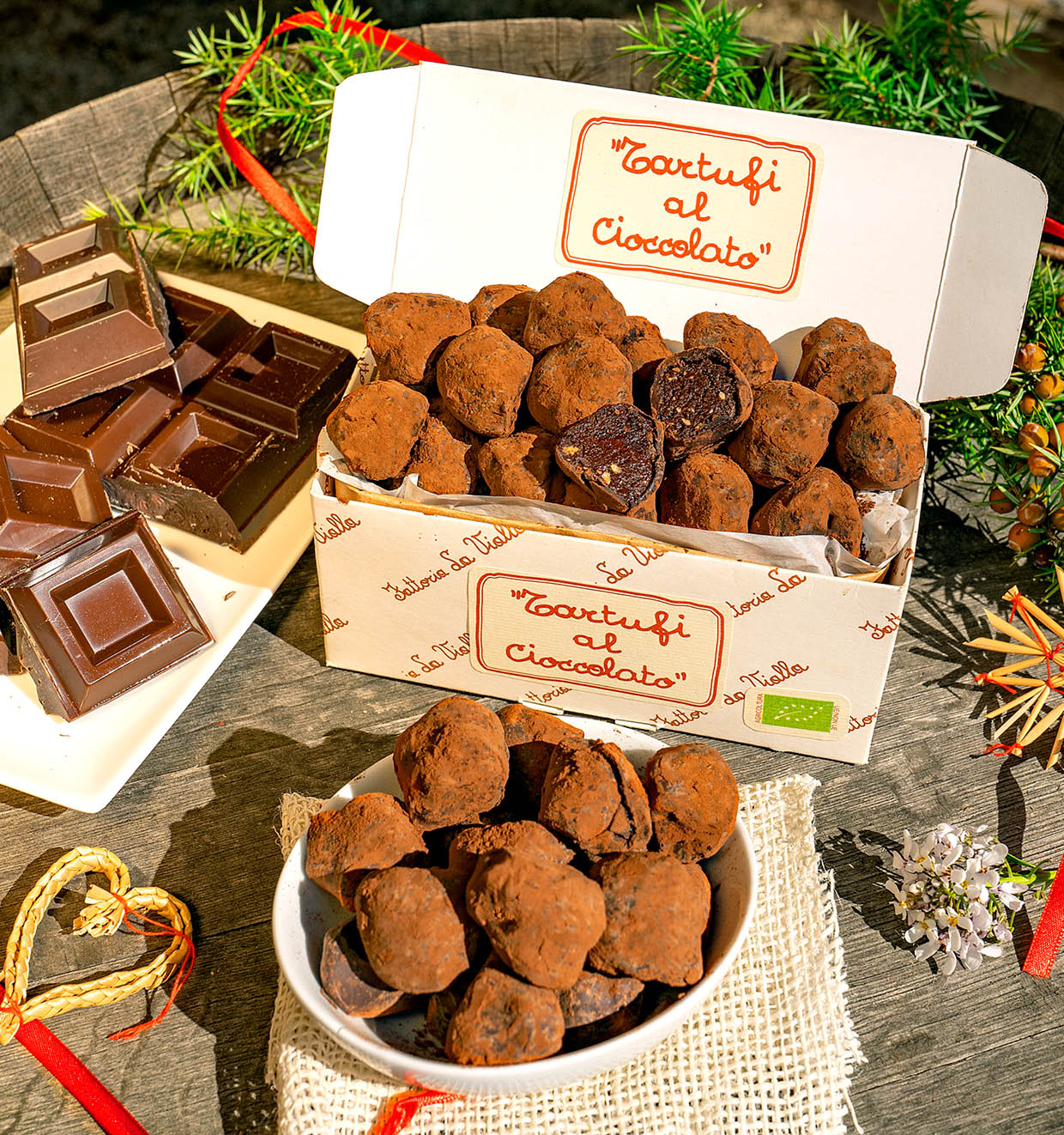 Biologische Chocoladetruffels
