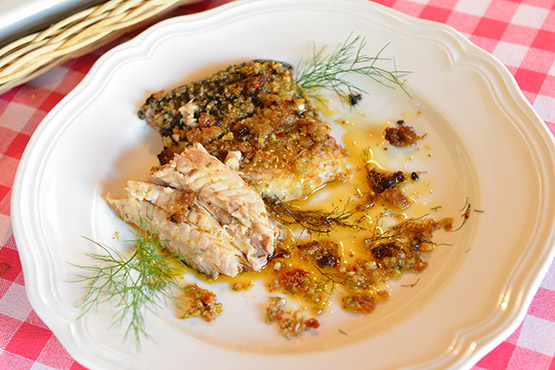 Carpa al forno con Pesto al Finocchietto | Fattoria La Vialla