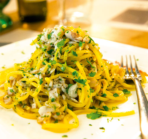 Chitarrini al sugo bianco di persico | Fattoria La Vialla