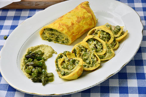 Rotolo di frittata con asparagi ed Asparagina | Fattoria La Vialla