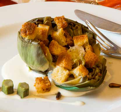 Carciofi farciti di pane a dadi e pinoli | Fattoria La Vialla