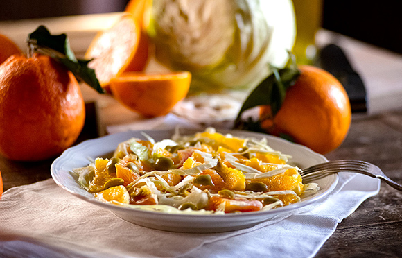 Insalata di cavolo cappuccio, arance e olive | Fattoria La Vialla