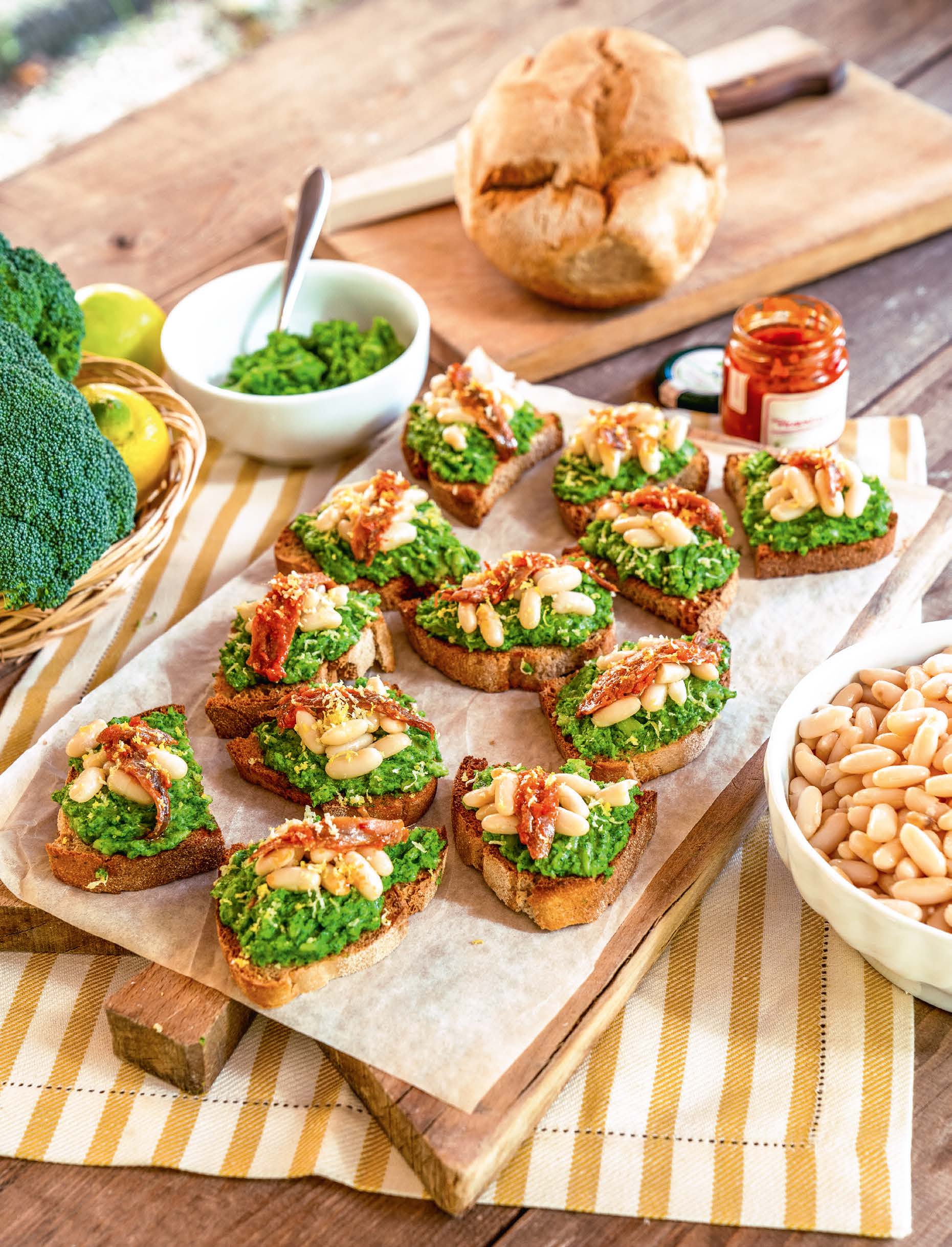 Bruschette piccanti di broccolo con alici e fagioli Cannellini | La Vialla