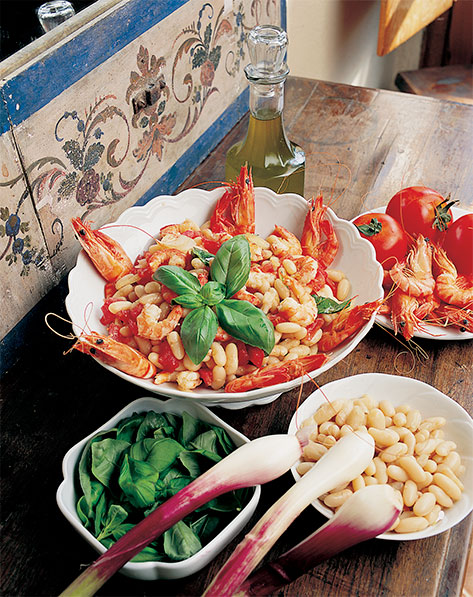 Gamberi, fagioli e pomodori | Fattoria La Vialla