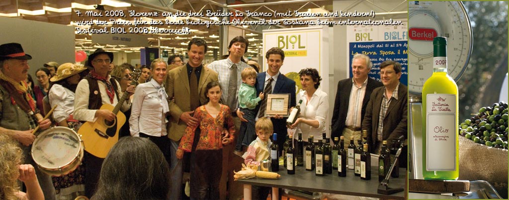 Das Olivenöl Extravergine wird beim internationalen Wettbewerb für Bio-Olivenöl BIOL ausgezeichnet.