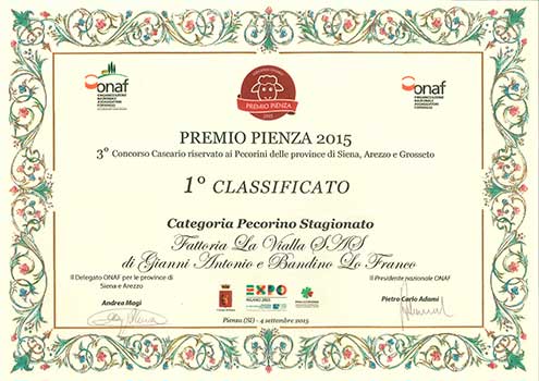 Premio Pienza 2015 Eerste plaats