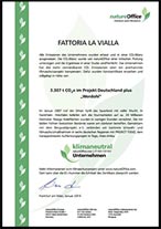 Fattoria La Vialla is a certified climate neutral company